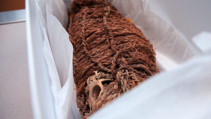 2,000 year old child mummy x-rayed at Driscoll Children's Hospital