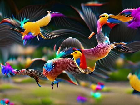 Colorful birds in flight - AI Generated Artwork - NightCafe Creator