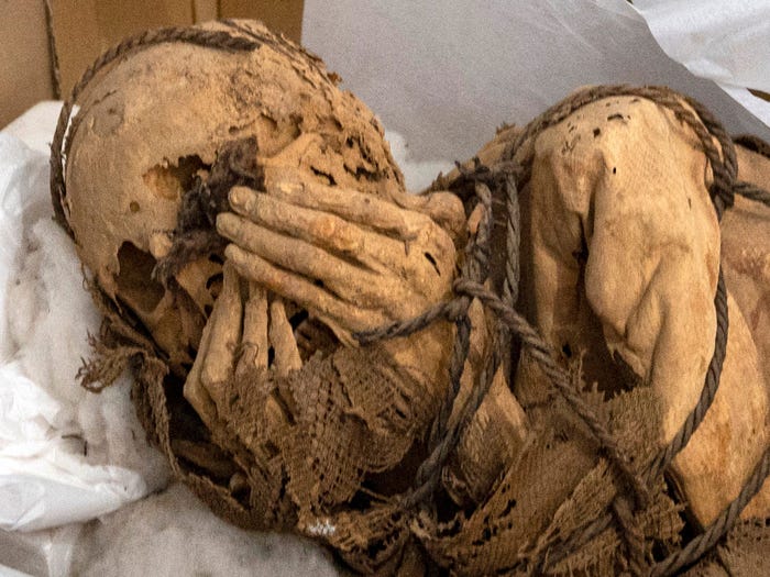 Peru: Pre-Inca Mummy Found Tied in Fetal Pose, Clasping Hands to Face