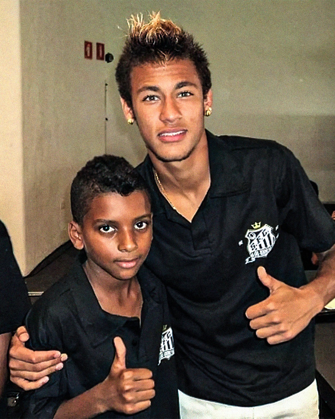 Brazil World Cup star looks unrecognisable as young hopeful posing with idol Neymar when he was at Santos | The US Sun