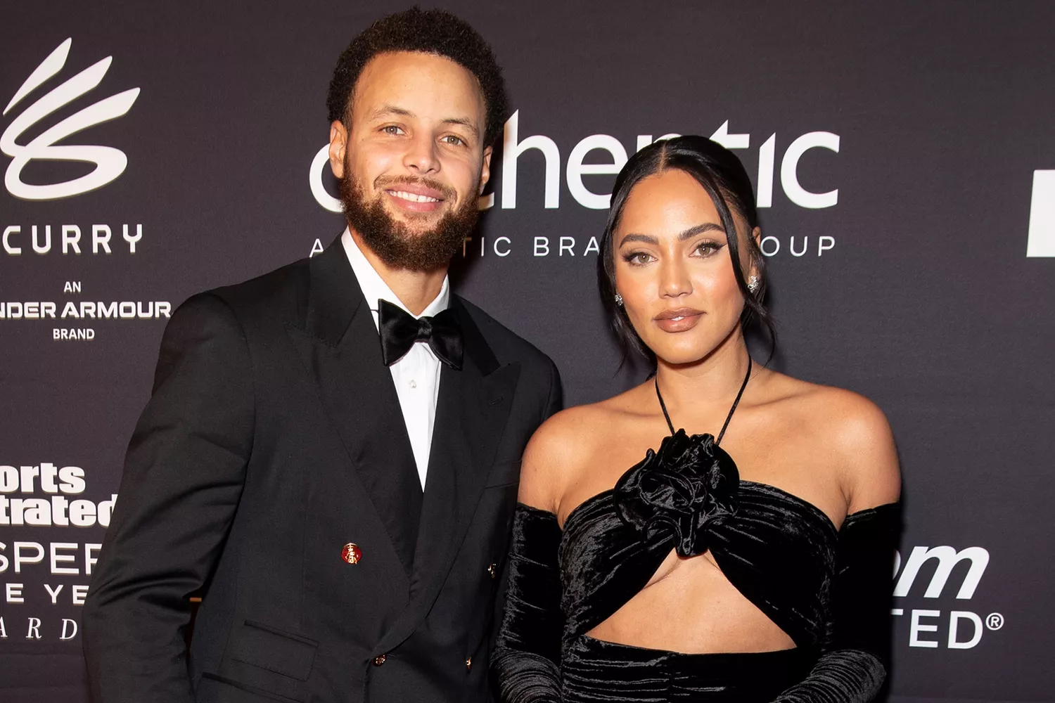 Steph and Ayesha Curry arrive at 2022 Sports Illustrated Sportsperson Of The Year Awards on December 08, 2022 in San Francisco, California.