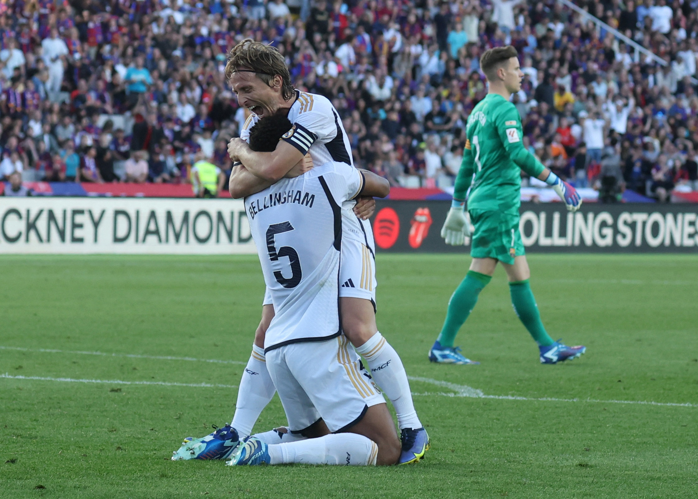 The England star was mobbed by Luka Modric